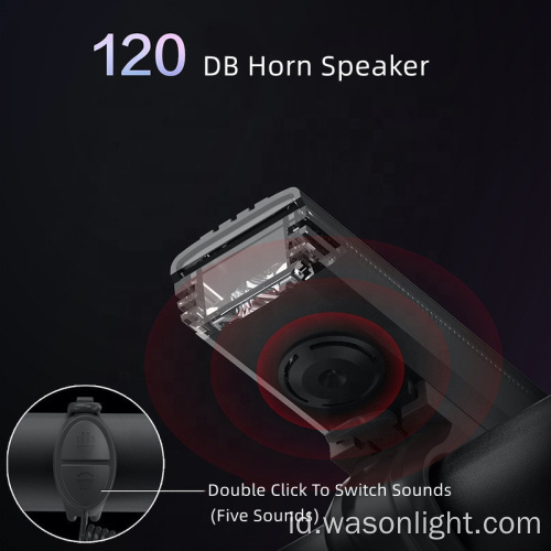 2023 Auto Sensing Auto Baru Dimmable Ultra Bright Bright Rechargeable XPG Depan LED Bike Light Light Dengan Extra Horn Speaker